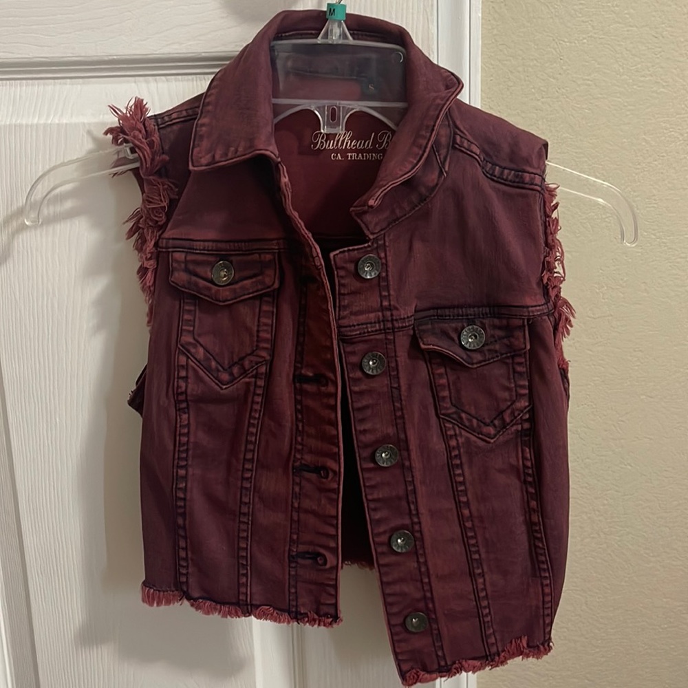Bullhead from pacsun sleeveless jean jacket.